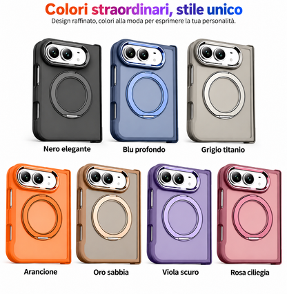 Cover Magnetica Antiurto con Supporto ad Anello 360° per iPhone – Ricarica Wireless e Protezione Fotocamera - DUO02