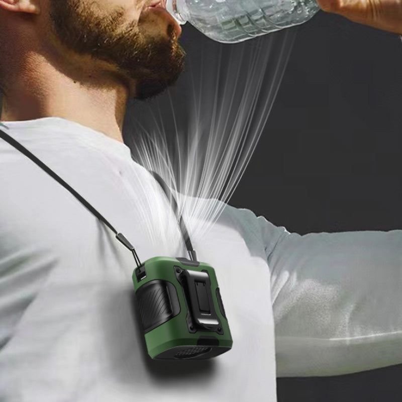 Power bank multifunzione 6000mAh con display LED, torcia, mini ventilatore, aggancio a cintura e tracolla – Robusto e antiurto, ideale per driver, lavori all’aperto e altro - N102