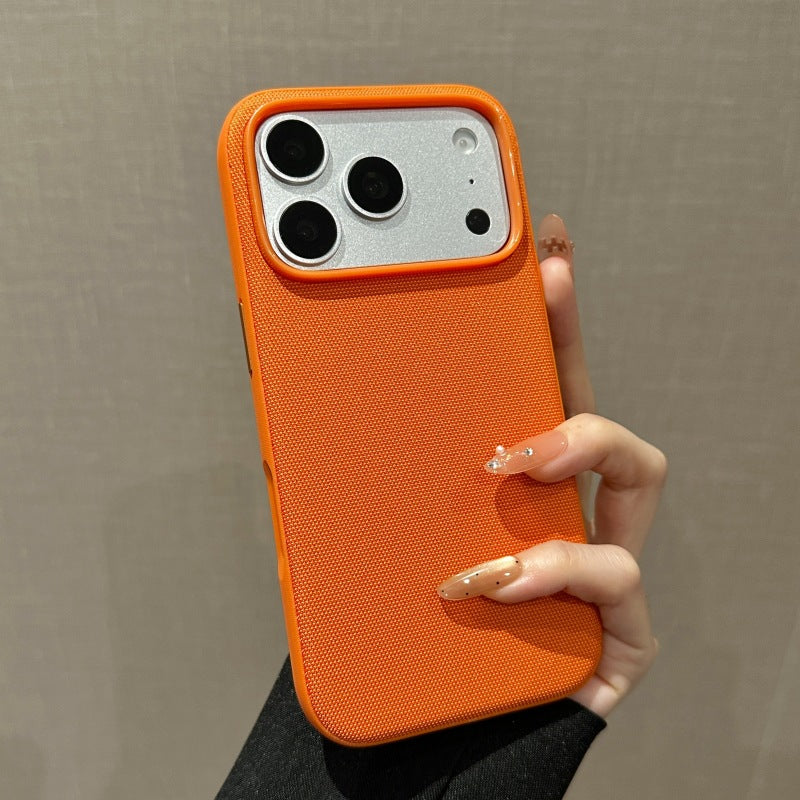 Cover Magnetica per iPhone, Protettiva Antiurto con Finitura Testurizzata e Bordi Rialzati-CS19