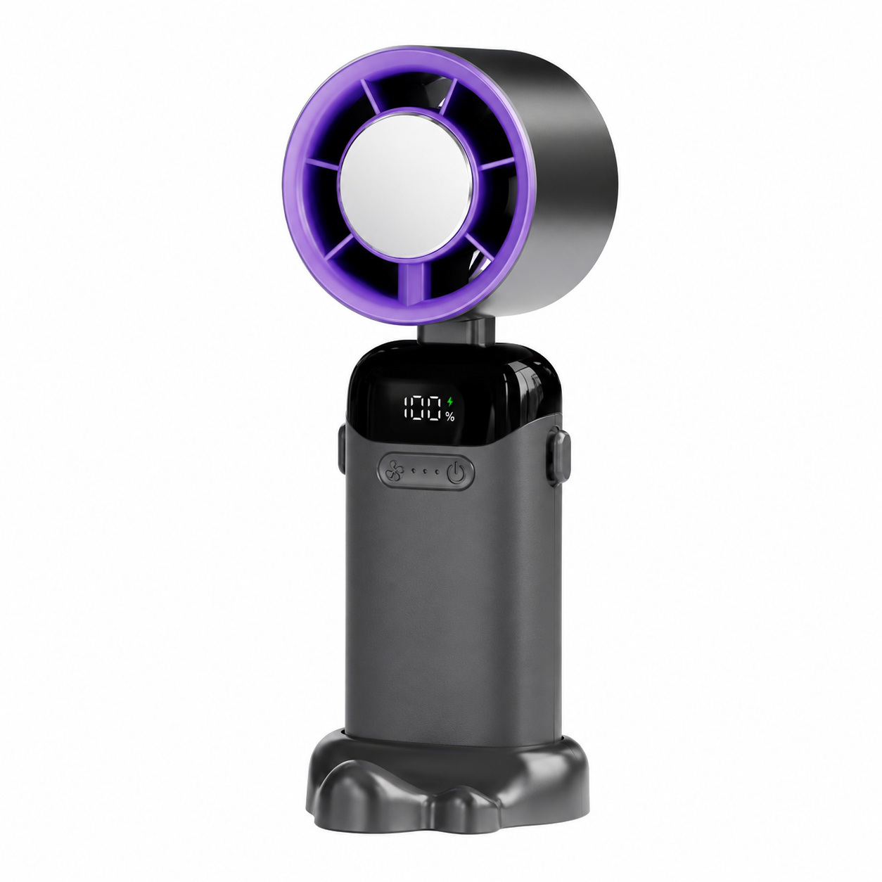 Ventilatore Portatile con Raffreddamento | Turbo ad Alta Velocità | Regolazione Continua a 199 Livelli | Display Digitale della Batteria | Da Collo e Portatile | Pieghevole e Compatto-N16