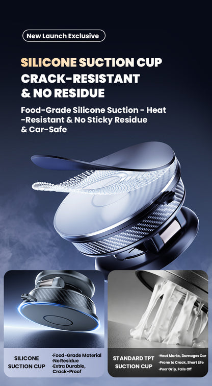 Supporto Magnetico Auto con Ventosa a Vuoto + Profumatore Integrato | Rotazione 4 Assi | MagSafe Ultra Potente - A15