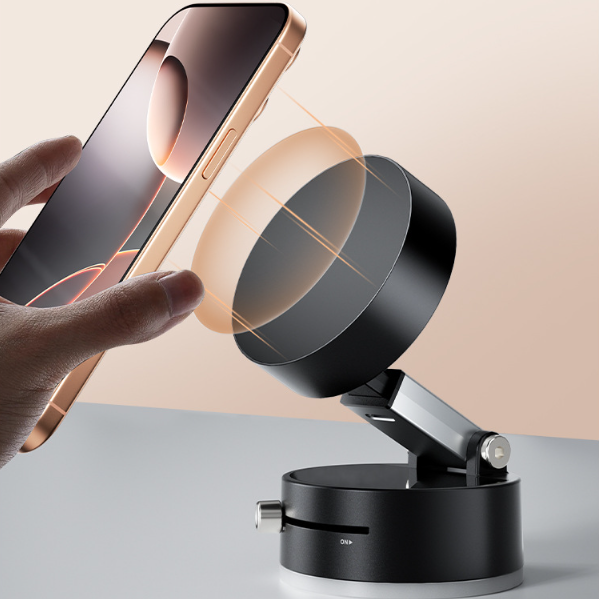 Supporto Magnetico Smartphone Aderisce Ovunque – Auto, Casa e Scrivania | Pieghevole con Ventosa a Vuoto Salvaspazio - A2 Pro