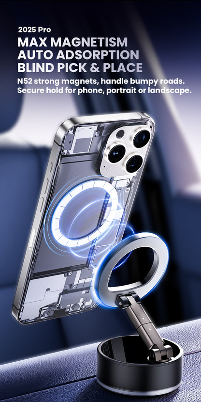 Supporto magnetico per smartphone da auto con ventosa ad alta tenuta, struttura compatta e pieghevole e stabilità elevata durante la guida - PRO7A
