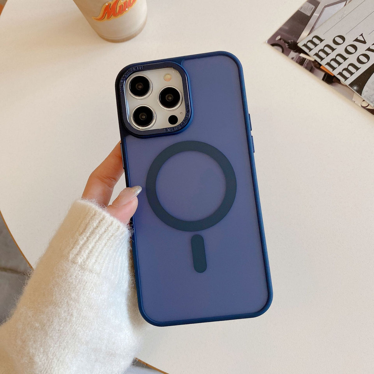 Cover per iPhone - Trasparente effetto fumé - Soft touch + Anti impronte - compatibile per magsafe - 6030