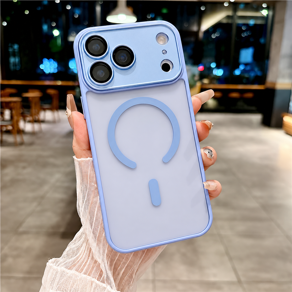 Mediatech Cover per iPhone con Protezione Fotocamera completa - Trasparente Effetto Fumé - Compatibile con MagSafe – 6048
