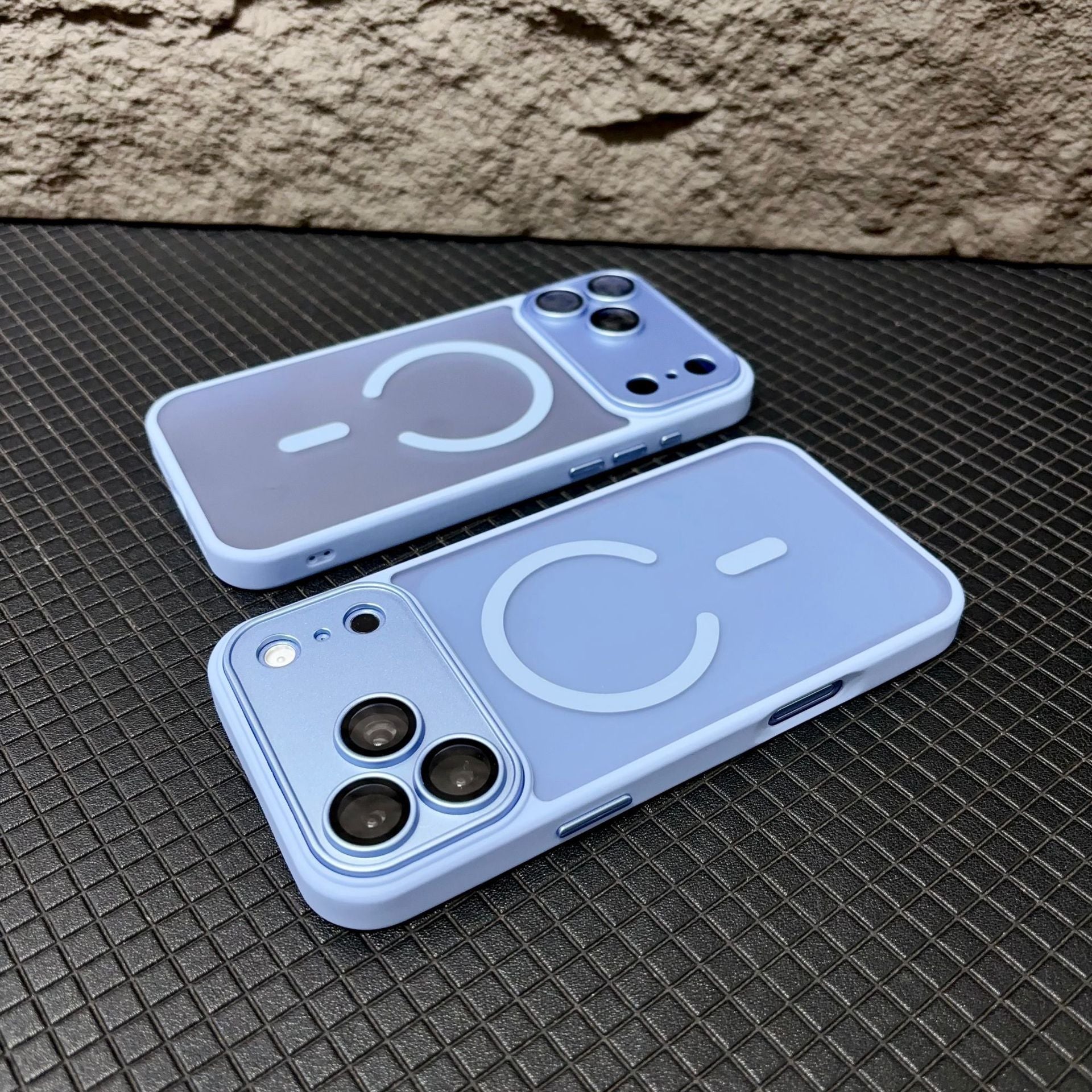 Cover per iPhone con Protezione Fotocamera, Trasparente Effetto Fumé, Compatibile con MagSafe – 6048