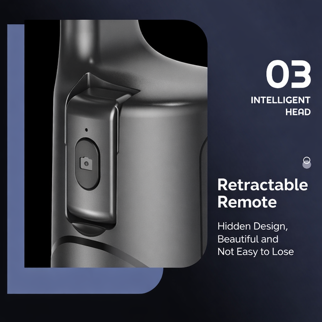 Supporto smartphone con gimbal AI e tracciamento facciale｜Auto tracking｜Controllo doppio: gesti + remoto｜Senza app｜Ideale per live e video - Q12