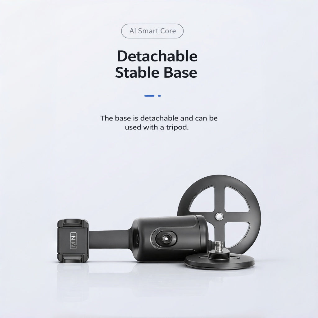 Supporto smartphone con gimbal AI e tracciamento facciale｜Auto tracking｜Controllo doppio: gesti + remoto｜Senza app｜Ideale per live e video - Q12