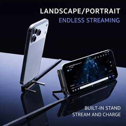 Cavo intrecciato di ricarica rapida 240W 1.5M con supporto pieghevole 360°  compatibile con iPhone e Android - X09A