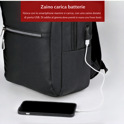 Zaino Business Multifunzionale per Viaggi, Pendolarismo, Lavoro e Uso Quotidiano, con Ricarica USB, Impermeabile, Riflettente e Scomparti Multipli - 2223