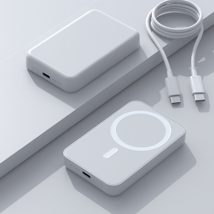 Power Bank MagSafe 4.000mAh con Ingresso Lightning Ricarica Wireless per iPhone PB4K Ultra Sottile e Leggero Funzione 15W Ricarica Magnetica Automatica