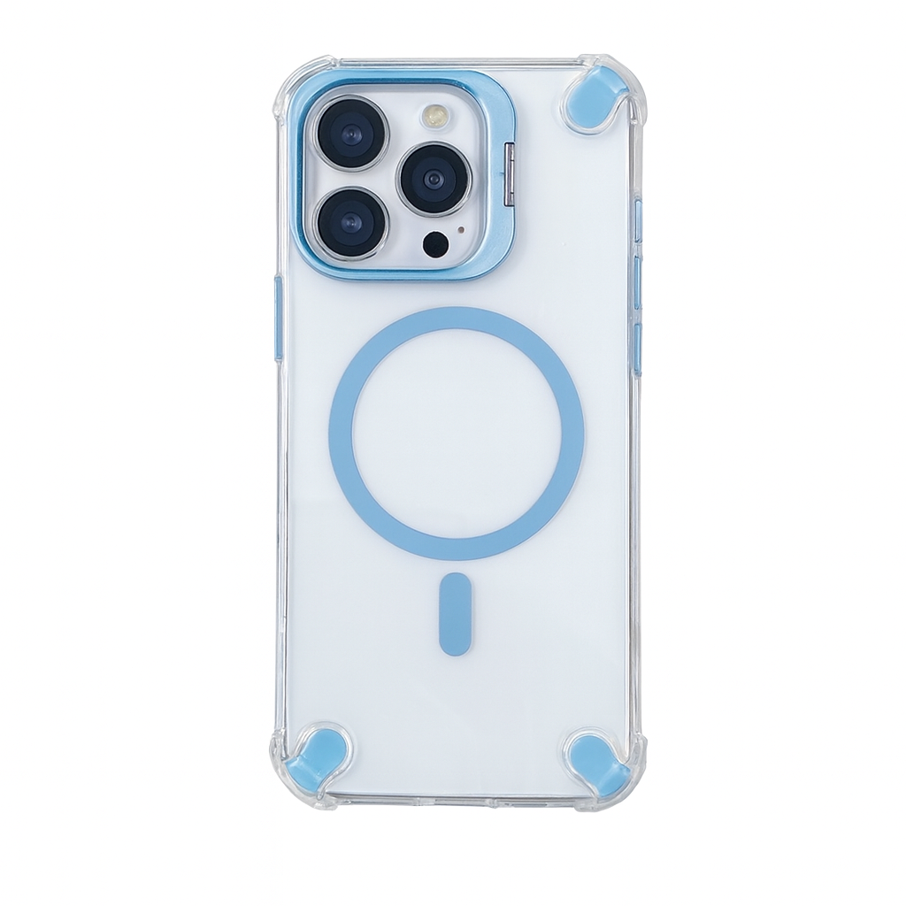 Cover Trasparente con Supporto Integrato nella Cornice Fotocamera per iPhone | MagSafe & Anti-Urto CS07
