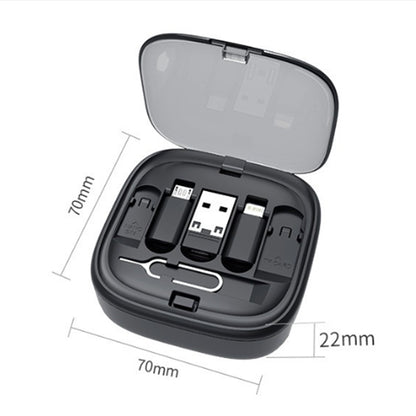 Cavo dati 6 in 1 retrattile multifunzione | Ricarica rapida 60W | Supporto per telefono integrato | Scatola organizer compatta - CV61