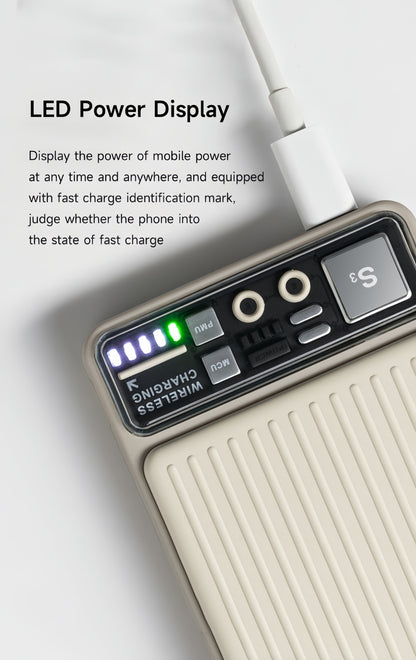 POWER Bank da 10000mAh magnetic wireless Ricarica Rapida -con usb-Type-c
