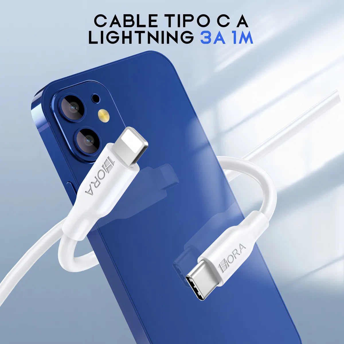 Cavo USB-C ➜ Lightning Intrecciato 1m | Ricarica Rapida 3A per iPhone - CAB273
