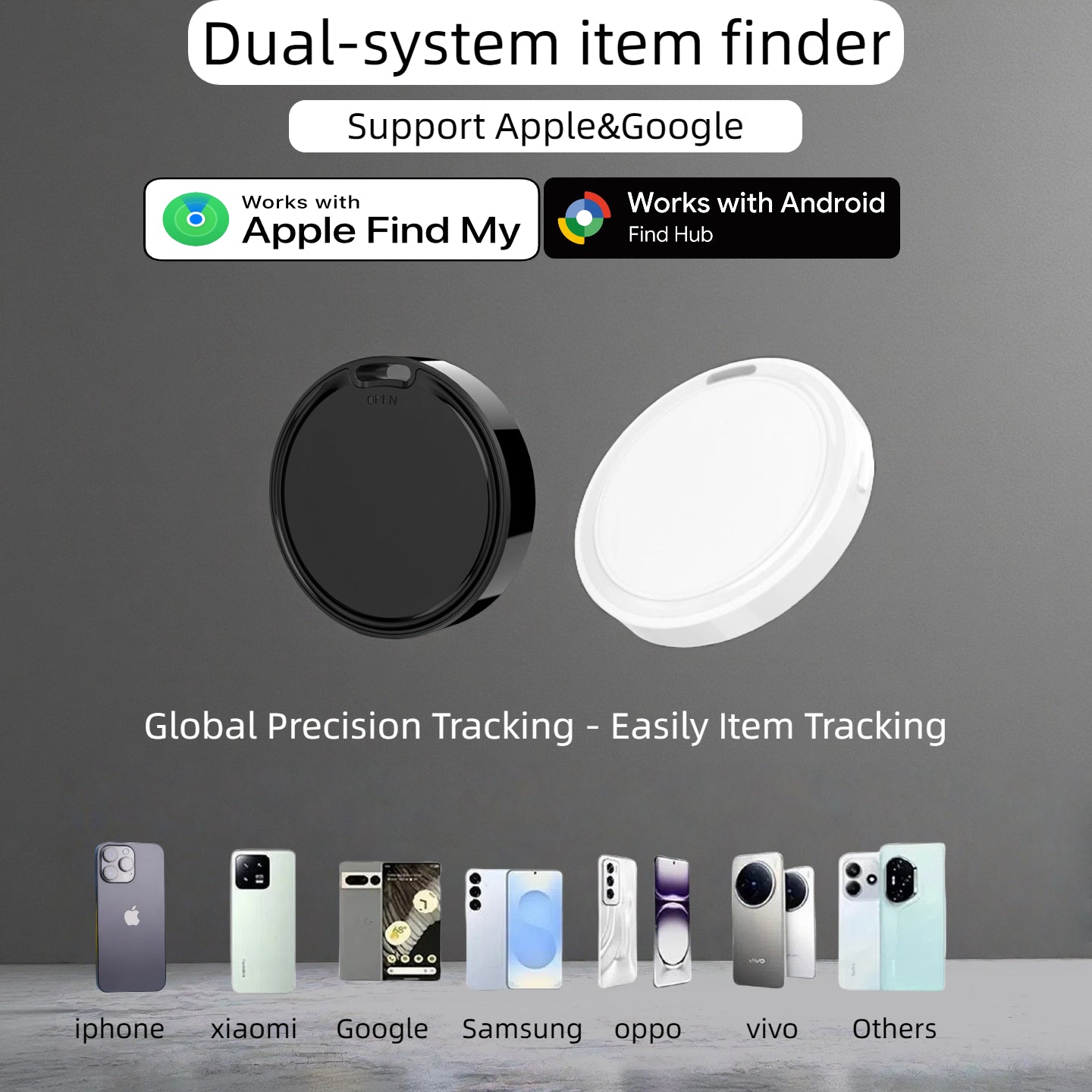 OTAG Dispositivo Anti-Smarrimento – Compatibile con Android Find My Device, Ideale per Chiavi, Zaini, Animali e Altri Oggetti - F8