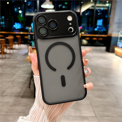 Mediatech Cover per iPhone con Protezione Fotocamera completa - Trasparente Effetto Fumé - Compatibile con MagSafe – 6048
