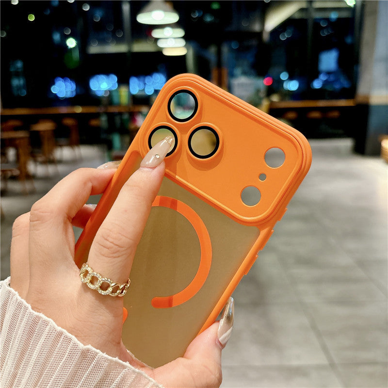 Cover per iPhone con Protezione Fotocamera, Trasparente Effetto Fumé, Compatibile con MagSafe – 6048
