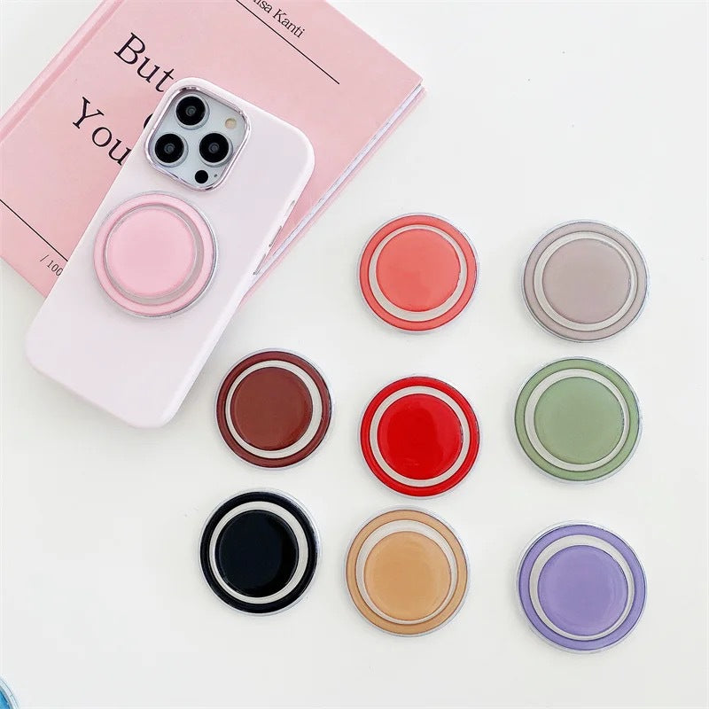 Supporto magnetico estensibile per smartphone | Stile Macaron | Anello in silicone con base ad aria trasparente | Supporto da tavolo multifunzione – SU-7