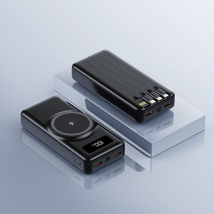Power bank portatile MagSafe wireless magnetico con ricarica rapida, cavo integrato, capacità ultra grande da 20.000 mAh, comodo da trasportare - CW03