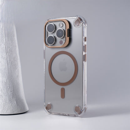 Cover Trasparente con Supporto Integrato nella Cornice Fotocamera per iPhone | MagSafe & Anti-Urto CS07