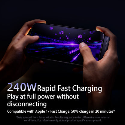 Cavo intrecciato di ricarica rapida 240W 1.5M con supporto pieghevole 360°  compatibile con iPhone e Android - X09A