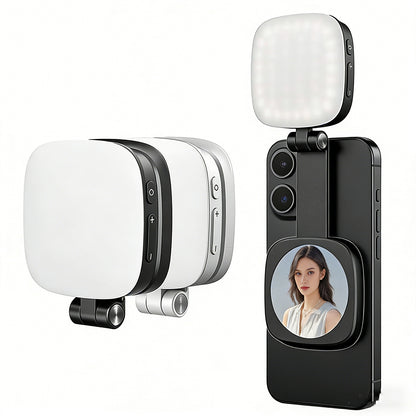 Luce Selfie Magnetica Regolabile per Smartphone – con specchio - Rotazione 360°, Inclinazione 270° - Compatibile MagSafe - JQ-01