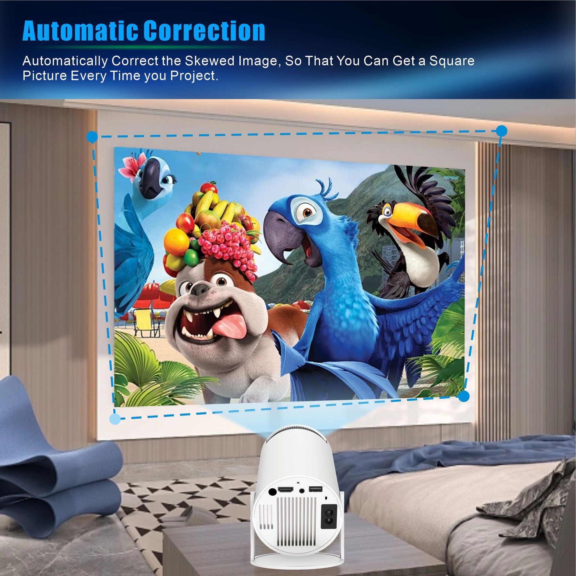 HY300PRO New | Mini proiettore portatile 4K | Android integrato | Proiezione wireless | Home cinema compatto