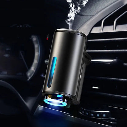 Diffusore Aromi Smart per Auto | Nebulizzatore Automatico a Nebbia Fredda | Design in Alluminio  | Luce LED ambientale blu |  3 aromi inclusi - XX01