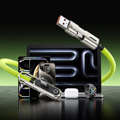 Cavo di ricarica rapida 240W 1.2M a doppia testa con supporto | USB + Type-C - WDC-81A