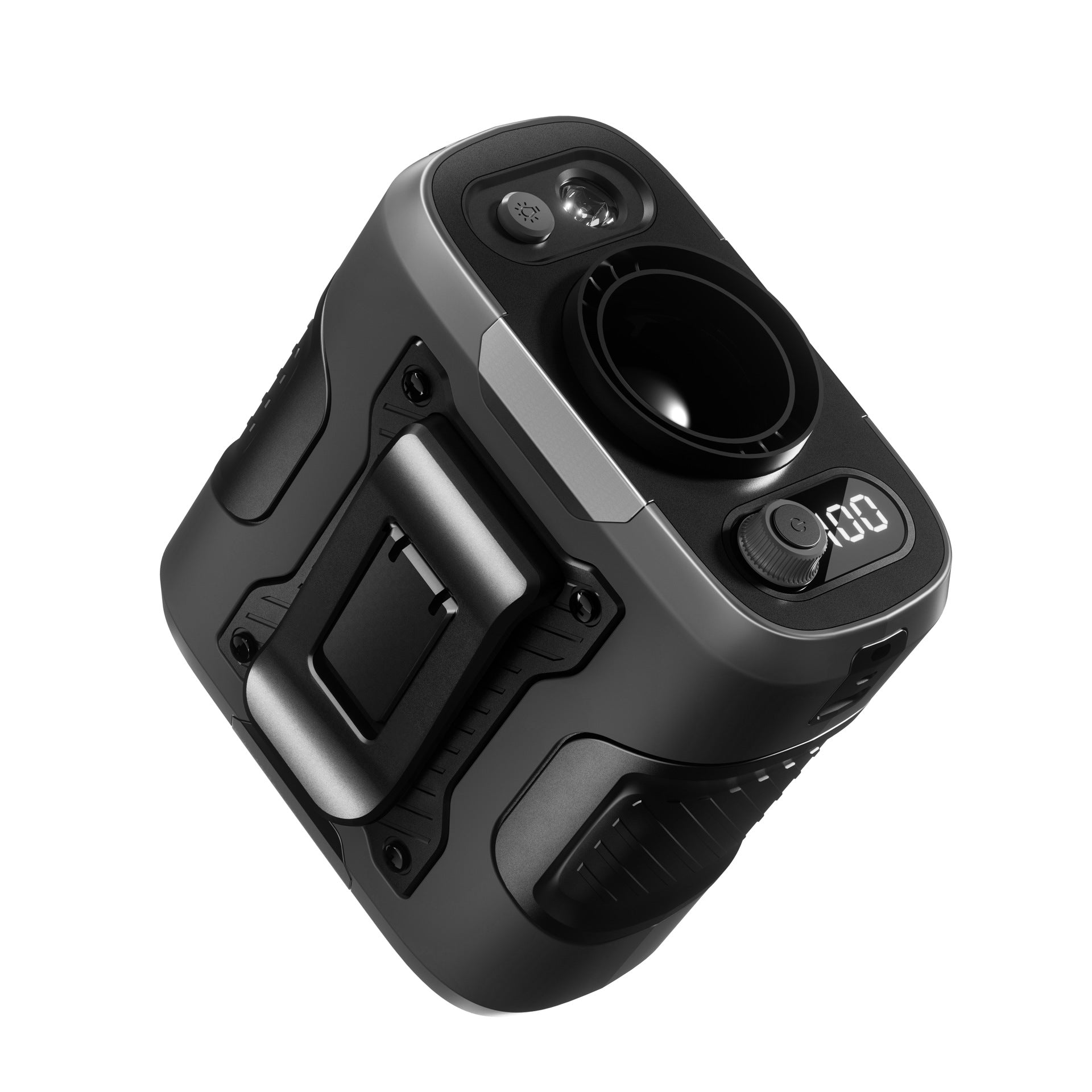 Power bank multifunzione 6000mAh con display LED, torcia, mini ventilatore, aggancio a cintura e tracolla – Robusto e antiurto, ideale per driver, lavori all’aperto e altro - N102