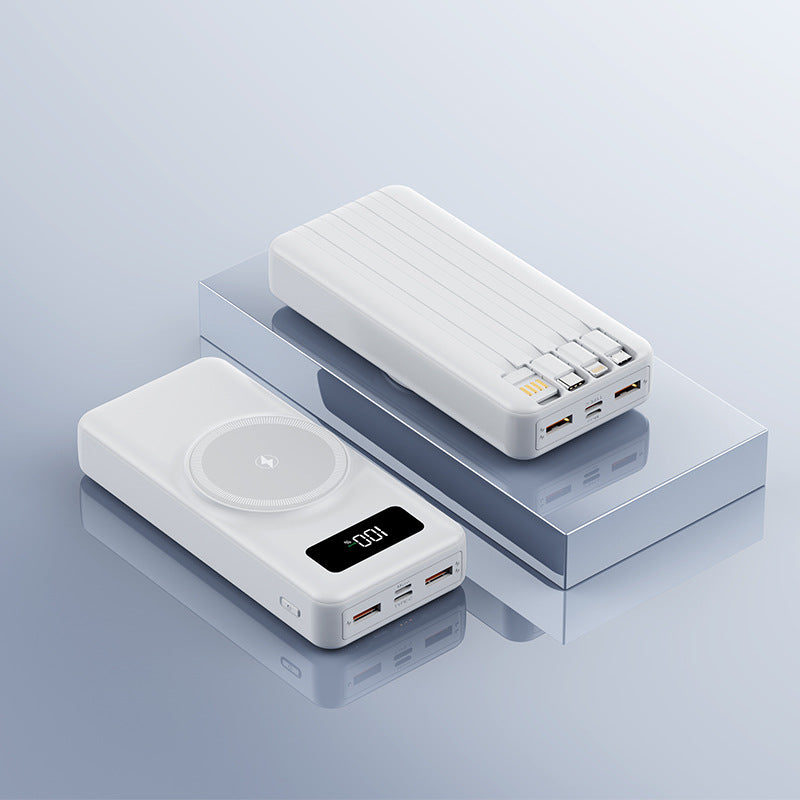 Power bank portatile MagSafe wireless magnetico con ricarica rapida, cavo integrato, capacità ultra grande da 20.000 mAh, comodo da trasportare - CW03