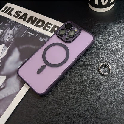 Cover per iPhone con Protezione Fotocamera, Trasparente Effetto Fumé, Compatibile con MagSafe – 6048