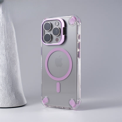 Cover Trasparente con Supporto Integrato nella Cornice Fotocamera per iPhone | MagSafe & Anti-Urto CS07