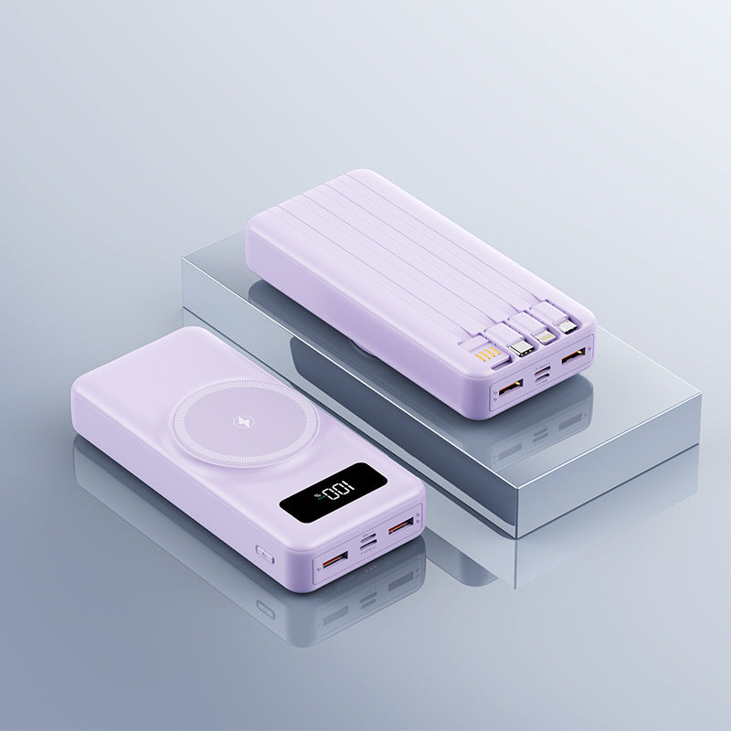 Power bank portatile MagSafe wireless magnetico con ricarica rapida, cavo integrato, capacità ultra grande da 20.000 mAh, comodo da trasportare - CW03