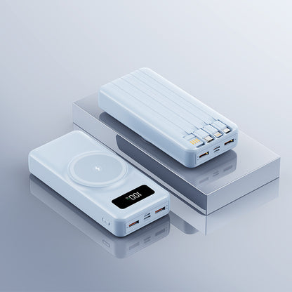 Power bank portatile MagSafe wireless magnetico con ricarica rapida, cavo integrato, capacità ultra grande da 20.000 mAh, comodo da trasportare - CW03
