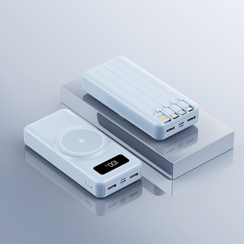 Power bank portatile MagSafe wireless magnetico con ricarica rapida, cavo integrato, capacità ultra grande da 20.000 mAh, comodo da trasportare - CW03