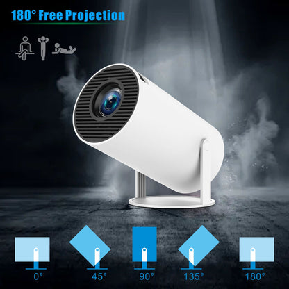 HY300PRO New | Mini proiettore portatile 4K | Android integrato | Proiezione wireless | Home cinema compatto
