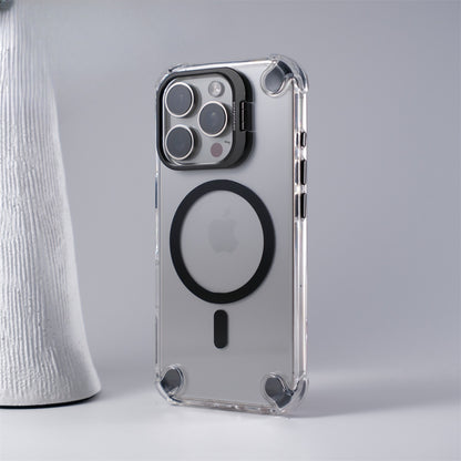 Cover Trasparente con Supporto Integrato nella Cornice Fotocamera per iPhone | MagSafe & Anti-Urto CS07