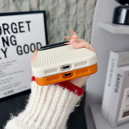 Cover Magnetica Antiurto con Design a Nido d’Ape, Supporto Stand e Dissipazione del Calore per iPhone-CS11