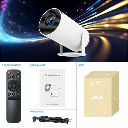 HY300PRO New | Mini proiettore portatile 4K | Android integrato | Proiezione wireless | Home cinema compatto