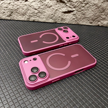 Cover per iPhone con Protezione Fotocamera, Trasparente Effetto Fumé, Compatibile con MagSafe – 6048