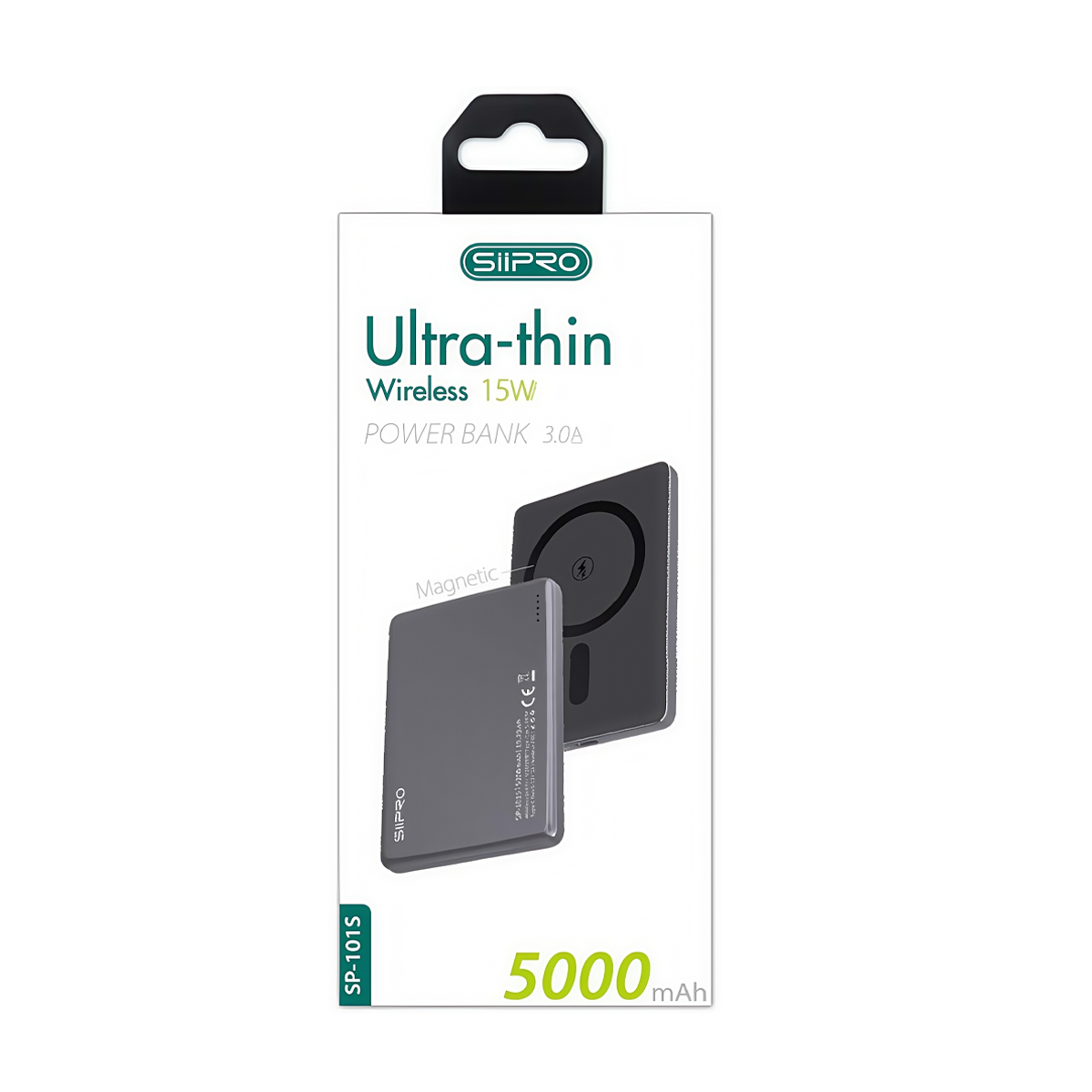 Mag Power Bank 5000 mAh - ultrasottile pesa 116g - ricarica veloce 19W (5V/9V/12V) - compatibile con MagSafe - SP-101