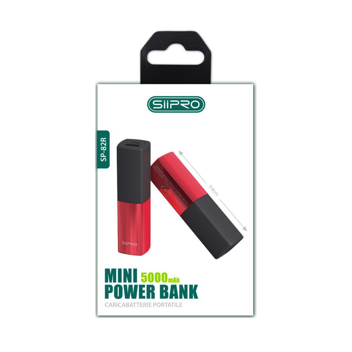 Mini Power Bank 5.000 mAh 10W – Formato rossetto – Solo 95g – Uscite USB-A e Type-C - SP-82
