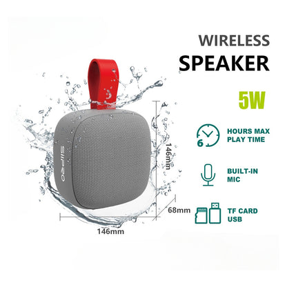 Altoparlante Wireless resistente all’acqua 5W – 6 ore di autonomia – portata 10-15m - TF card, USB, microfono – SS-105