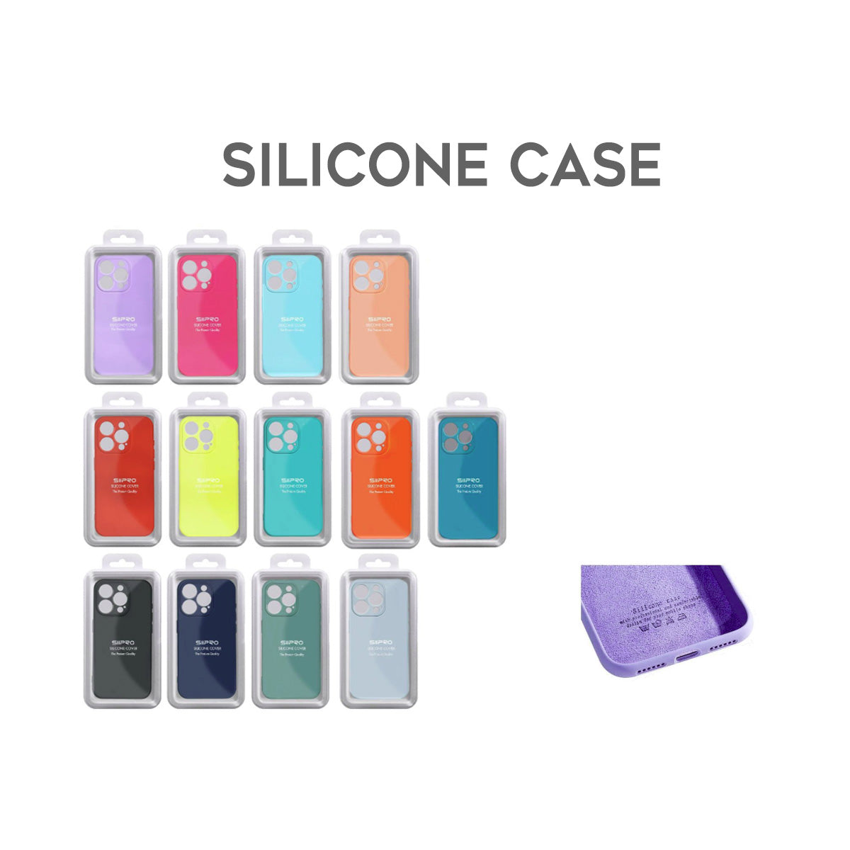 Cover per iPhone in silicone, disponibile con o senza cornice nella zona fotocamera - 3001