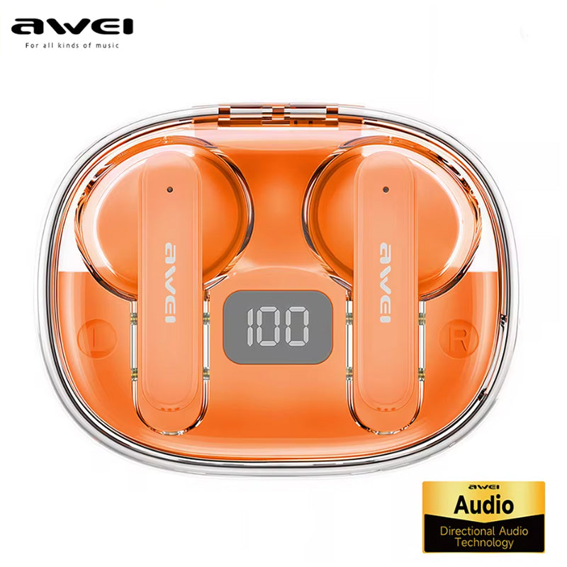 Awei T86-ENC – Auricolari Wireless Bluetooth 5.3 🎶 | ENC Noise Cancelling 🔇 | Display LED 🔋 | Custodia 500mAh ⚡ | Gaming Mode 🎮 | IPX6