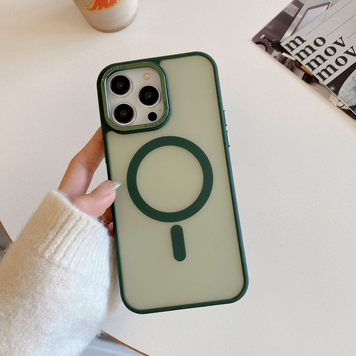Cover per iPhone - Trasparente effetto fumé - Soft touch + Anti impronte - compatibile per magsafe - 6030