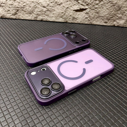 Cover per iPhone con Protezione Fotocamera, Trasparente Effetto Fumé, Compatibile con MagSafe – 6048