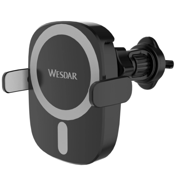 Caricabatterie Wireless Auto 15W con Bloccaggio Automatico – Supporto Magnetico per Smartphone